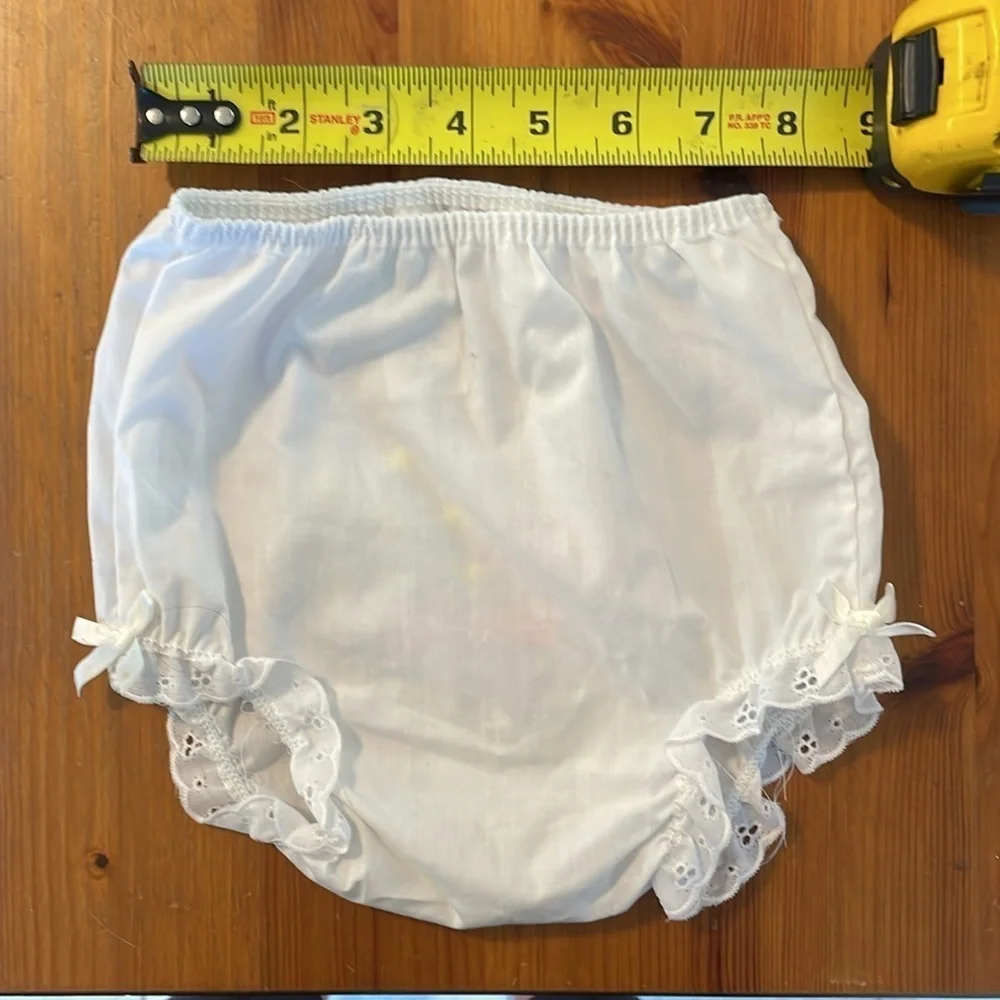 Alexis, infant girl diaper cover bloomers, “Little Princess”, lace trim